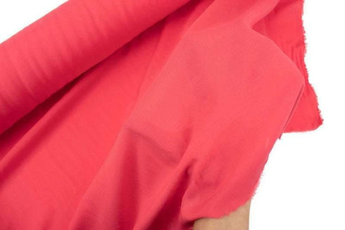Bright Coral Rayon Challis Fabric Woven by the yard