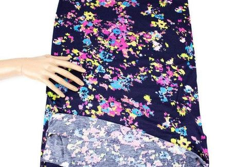 Navy and Pink Multi Abstract Splatter Knit Jersey Fabric by the yard PDK00677R