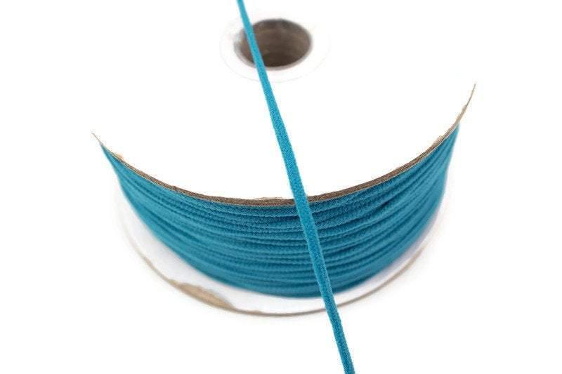 Teal Soft Round Elastic Trim Spaghetti Straps Face Mask Elastic Ear Loops Headbands 5 yards ELT00181 - Felinus Fabrics