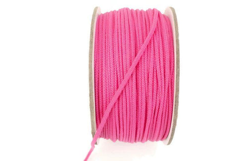Bright Pink Soft Round Elastic Trim Spaghetti Straps Face Mask Elastic Ear Loops Headbands 10 yards
