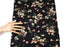 Black and Coral Floral Brushed Poly Knit Fabric 1 yard 15 inches