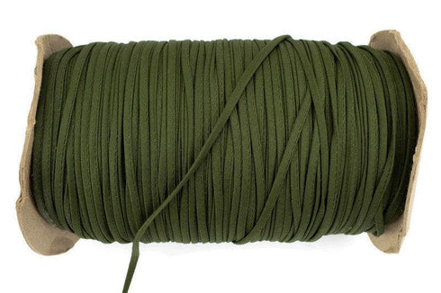 Olive Green Cotton Woven Trim Spaghetti Straps Hollow Tube Tubular Trim 10 yards ATN00983