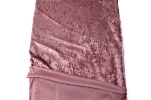 Blush Pink Crushed Stretch Velvet Knit Fabric by the yard