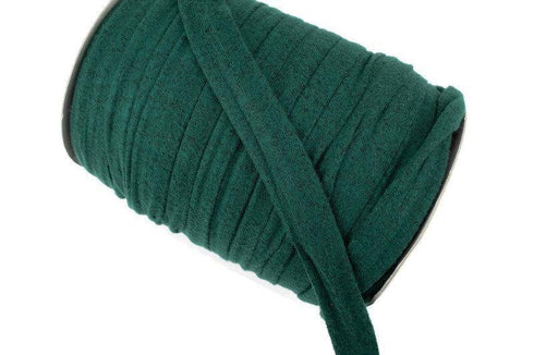 Heather Green Brushed Sweater Knit Trim Spaghetti Straps Hollow Tube Tubular Trim 10 yards ATN00986
