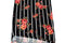 Black and White Stripe with Red Floral Brushed Polyester Spandex Knit Fabric Sporty Athletic Yoga Headbands by the yard