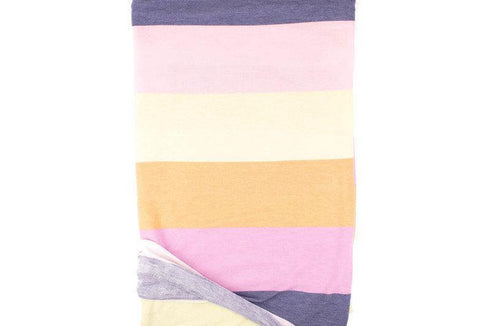 Pink Blue Orange Multi Wide Stripe Baby French Terry Knit Fabric 3 yards FTK00796
