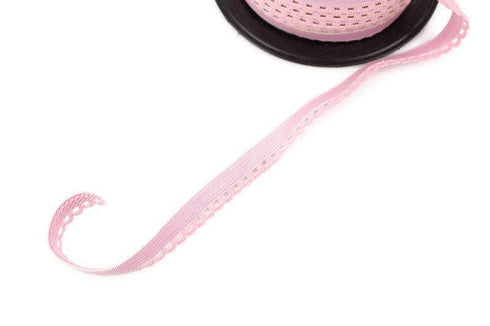 Soft Pink Picot Elastic Plush Trim Lingerie Trim 1/2 inch width x 13 yards