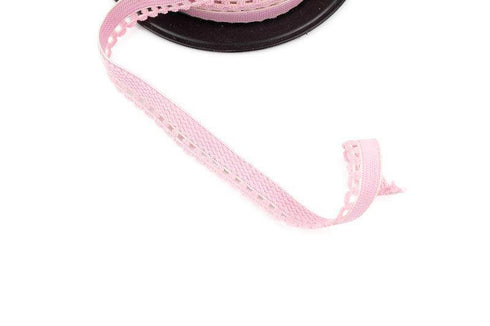 Soft Pink Picot Elastic Plush Trim Lingerie Trim 1/2 inch width x 13 yards