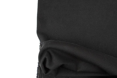 Black Lightly Brushed Stretch Cotton Twill Woven Fabric by the yard