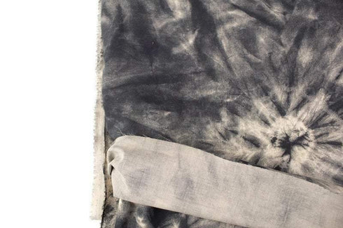 Black and Pale Beige Tie Dye Graphic Print Cotton Fabric Light Weight Woven Shirting Designer Fabric by the yard