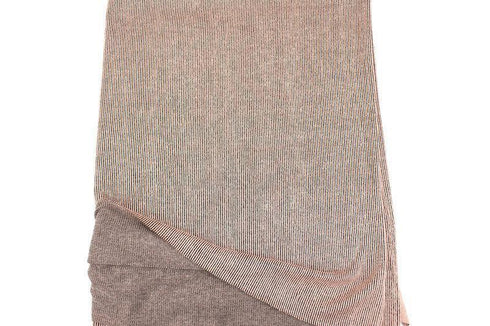 Peach Pink and Black Narrow Vertical Stripe Jacquard Knit Fabric by the yard STK00261R