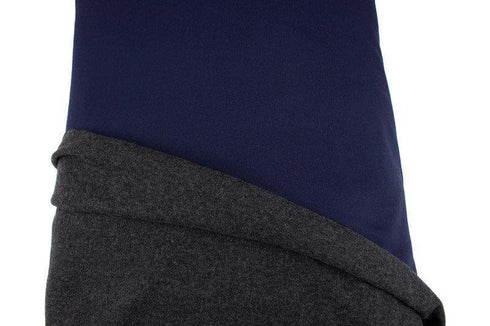 Dark Blue and Gray Wool Blend Double Face Sweater Knit Double Sided Reversible Knit Fabric by the yard