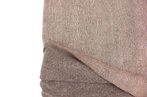 Peach Pink and Black Narrow Vertical Stripe Jacquard Knit Fabric by the yard STK00261R