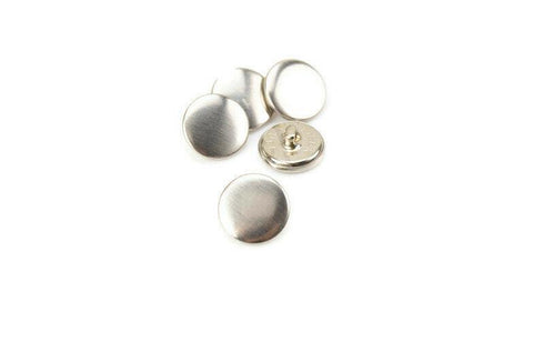 18mm Silver Flat Buttons 5 Pieces