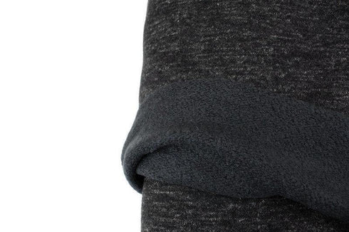Heather Dark Gray and Soft Black Wool Blend Double Face Sweater Knit Brushed French Terry Fabric by the yard FTK00805R