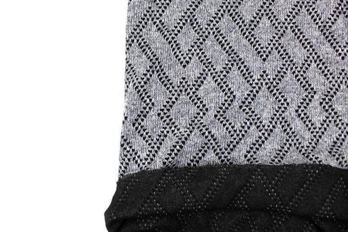 Heather Gray and Black Geometric Diamond Design Double Face Sweater Knit Fabric 42 inches length OSK01077