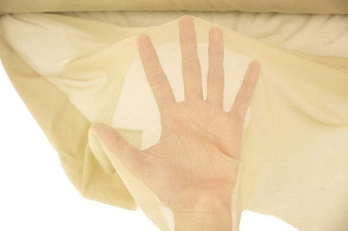 Beige Green Nylon Stretch Mesh Fabric by the yard