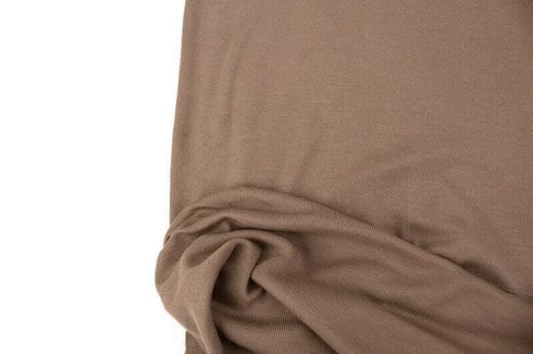 Milk Chocolate Brown Fine Rib Knit Jersey Fabric 1.5 yards ATK00485A