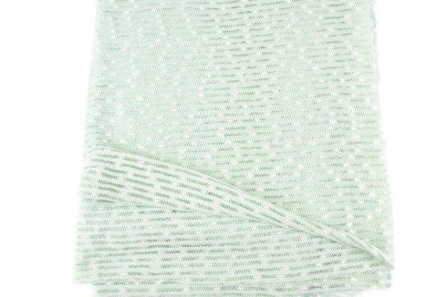 Pale Mint and Off White Narrow Stripe Open Weave Sweater Knit Fabric 1.5 yards OSK01085A