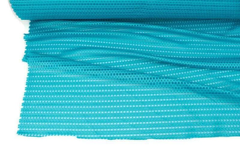 Deep Aqua Ponte Cut Out on Mesh Knit Fabric Athletic Yoga Sports Bra Knit Fabric by the yard ATK00494R