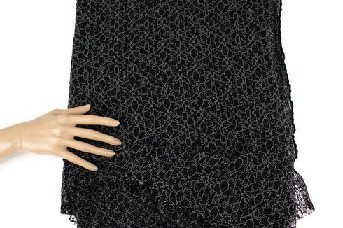 Black and Gray Spider Web Modern Lace Fabric Non Stretch 1 yard 33 inches