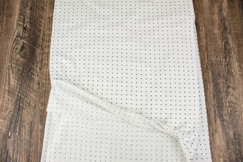 Off White and Black Mini Polka Dot Knit Jersey Fabric by the yard PDK00706R