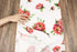 Off White Red Floral Techno Crepe Double Knit Ponte Knit Fabric by the yard PDK00707R