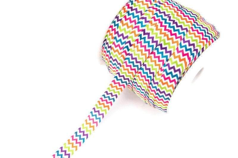 Rainbow Color Fold Over Elastic Trim 5 yards ELT00206 - Felinus Fabrics