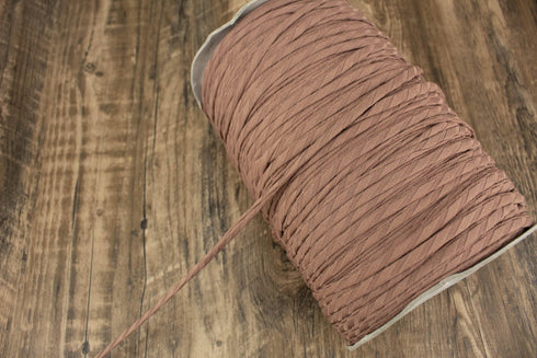 Brown Rib Knit Trim Spaghetti Straps Hollow Tube Tubular Trim 1/4 inch width x 10 yards