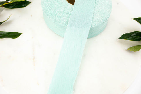 Mint Crinkle Georgette Woven Bias Tape Binding Tape Trim 1-3/8 inches width x 35 yards BST00210
