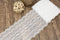 Off White Wide Floral Stretch Lace Trim 6.75 inches width x 3.75 yards