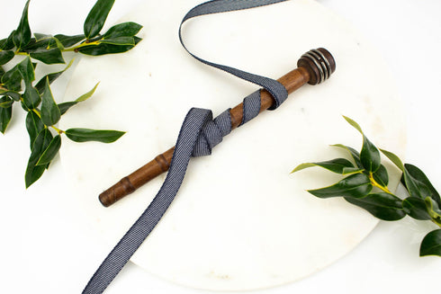 Navy Blue and White Twill Tape Trim Polyester Twill Tape 1/2 inch x 5 yards ATN01046