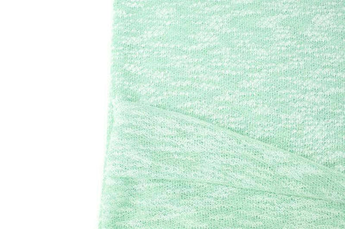 Heather Mint and Off White Open Weave Sweater Knit Fabric by the yard