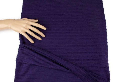 Dark Purple Pleated Sweater Knit Fabric by the yard