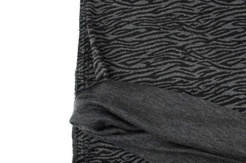 Black and Gray Animal Print Jacquard Sweater Knit Fabric by the yard