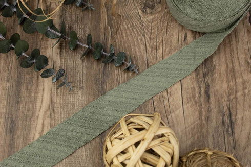 Sage Green Fancy Stripe Sweater Knit Bias Tape Binding Tape 13 yards