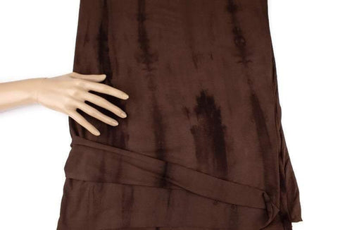 Brown Tie Dye Knit Jersey Fabric Remnant