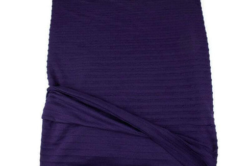 Dark Purple Pleated Sweater Knit Fabric by the yard