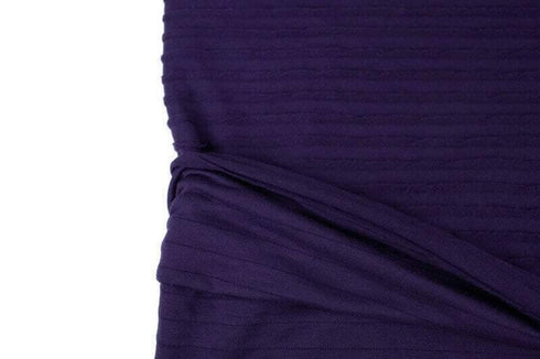 Dark Purple Pleated Sweater Knit Fabric by the yard