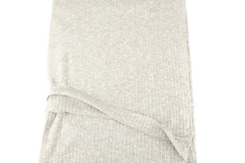 Heather Light Warm Gray Rib Sweater Knit Fabric by the yard