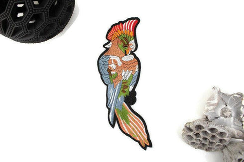 Parrot Bird Embroidered Iron On Patch Applique