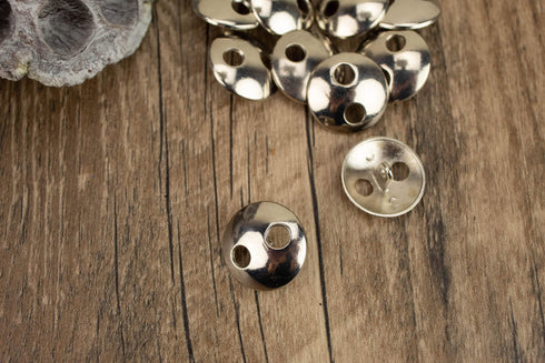 23mm Silver Round Metal Buttons 5 Pieces