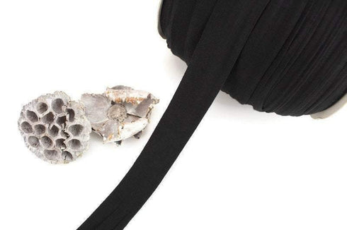 Black Wide Knit Trim Ribbon Straps Hollow Tube Tubular 2 inches width x 10 yards
