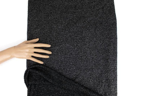 Black Marble Brushed Thermal Waffle Sweater Knit Fabric by the yard