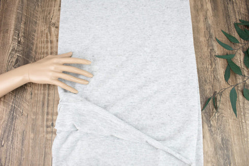 Heather Light Speckled Gray Hacci Sweater Knit Fabric by the yard