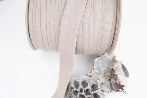 Earth Beige Wide Knit Jersey Trim Spaghetti Straps Hollow Tube Tubular Trim 10 yards