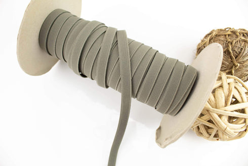 Sage Green Grosgrain Like Elastic Trim 5 yards Made in Italy