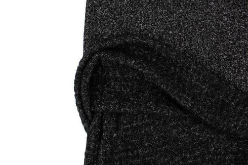Black Marble Brushed Thermal Waffle Sweater Knit Fabric by the yard