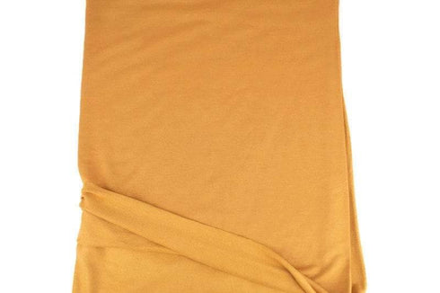 Dark Mustard Yellow Brushed Baby French Terry Fleece Knit Fabric by the yard