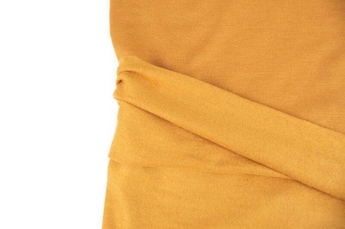 Dark Mustard Yellow Brushed Baby French Terry Fleece Knit Fabric by the yard